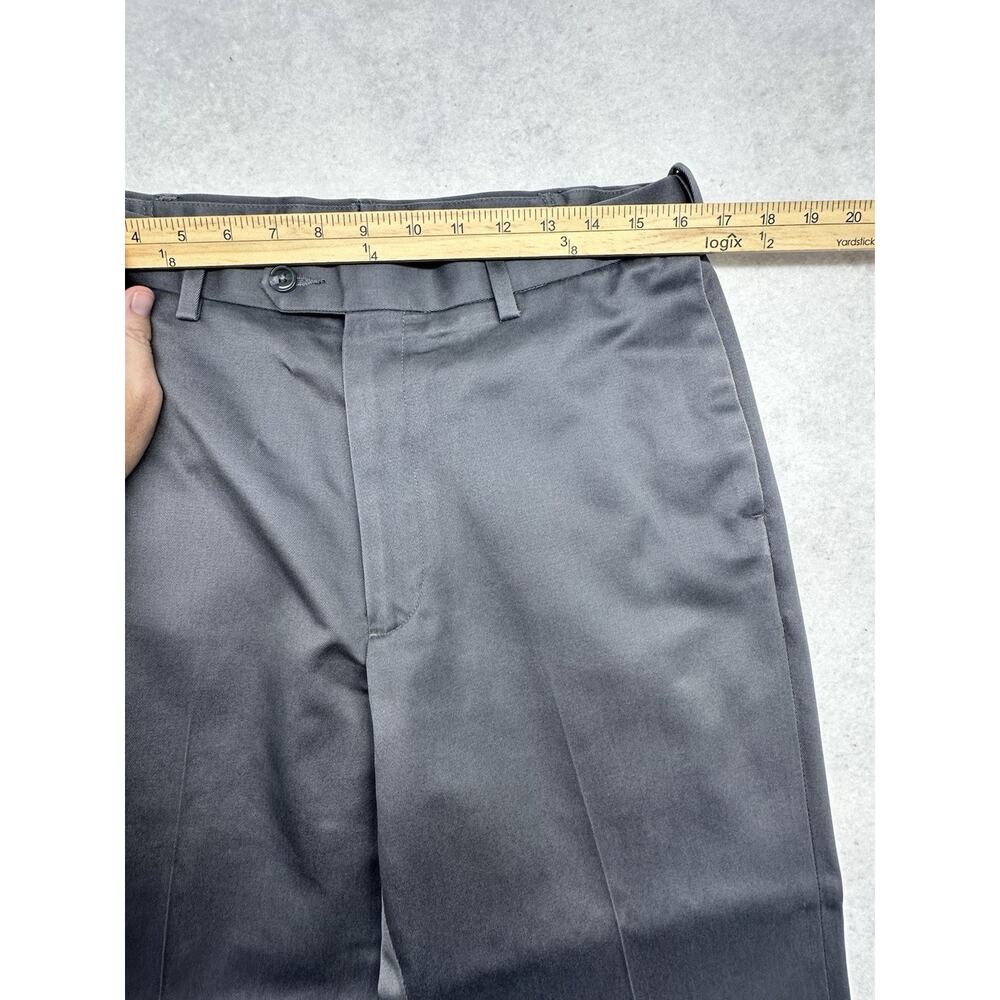 Perry Ellis Mens Pants Adult Gray Portfolio Flat Front Straight Dress 32 X 30 - Picture 4 of 7